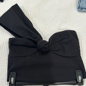 Zara Black Strapless Bow Top